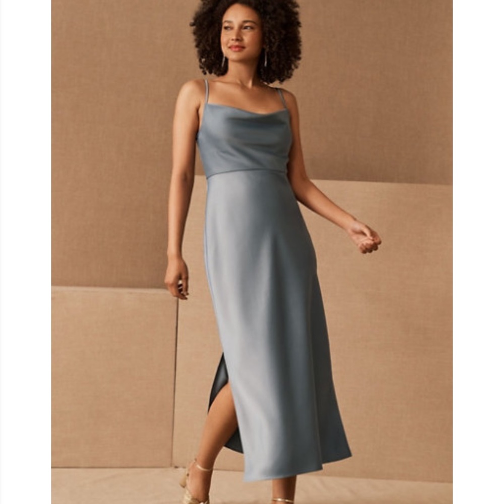 BHLDN Cali Satin Charmeuse Midi Dress Size 10 NWT